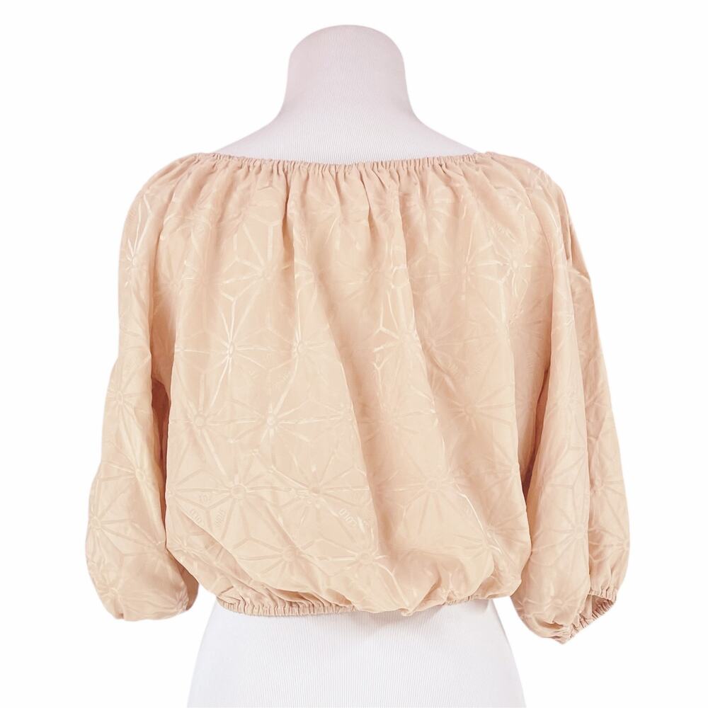 STONE COLD FOX Rumi Silk Off-The-Shoulder Cropped Blouse Dusty Rose Size XS/S - Picture 6 of 8